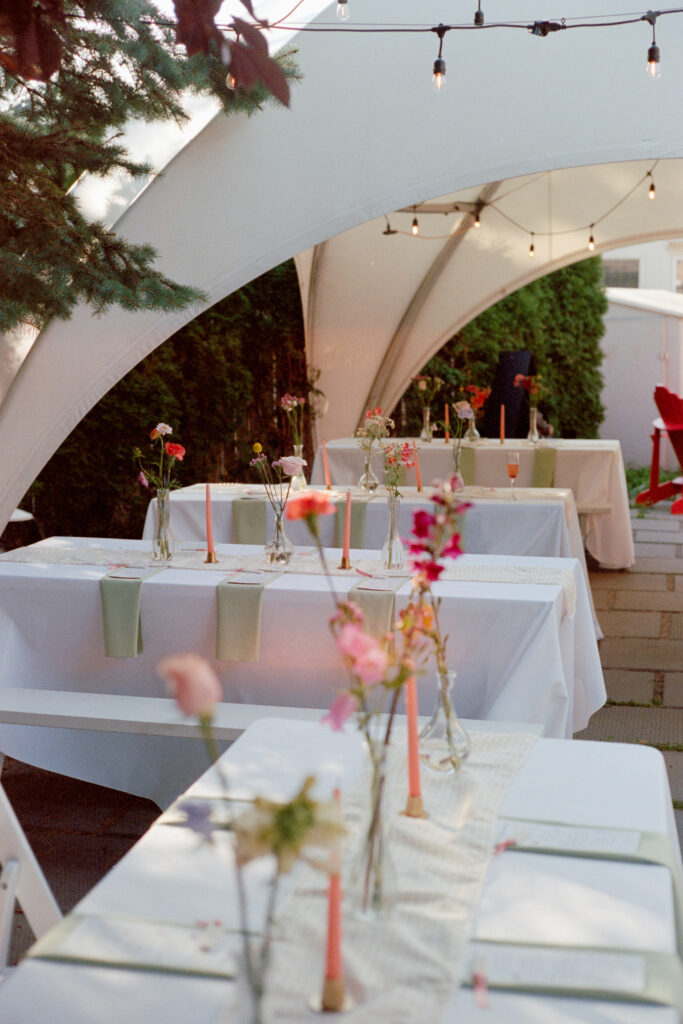 wedding reception at the little red brick cafe